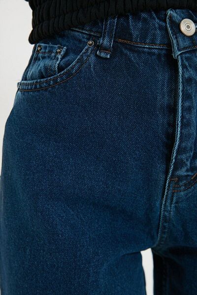 Ramrod Stefany Blu Inchis Lycra cu talie super inalta Jean cu picior lat Blugi largi cu picioare late