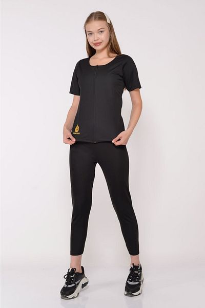 SAUNA SUIT Chiloți magici, negri, de pluș, colorați în interiorul pielii, colanți groși de iarnă