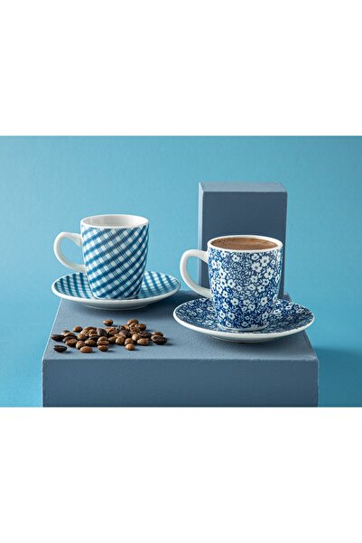 English Home Cielo Porselen 2'li Kahve Fincan Takımı 100 Ml Lacivert