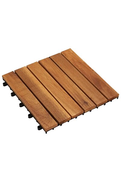 Bahçem Ahşap Yer Karosu %100 Akasya Ağacı 6 Dilim 30x30cm 0,81 M2 -9 Adet