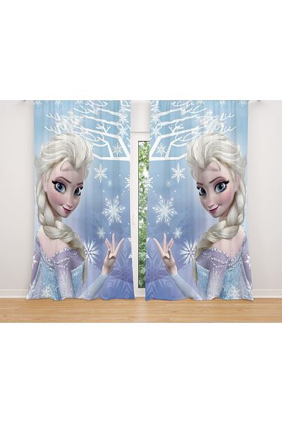 EVPANYA Perdele pentru cameră pentru copii cu model Elsa cu fulgi de zăpadă (preț cu o singură aripă)
