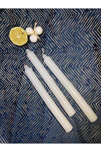 Light Home Premium Yılbaşı Özel Beyaz Renk Sedefli Kokulu Şamdan Mum - 3'lü Set
