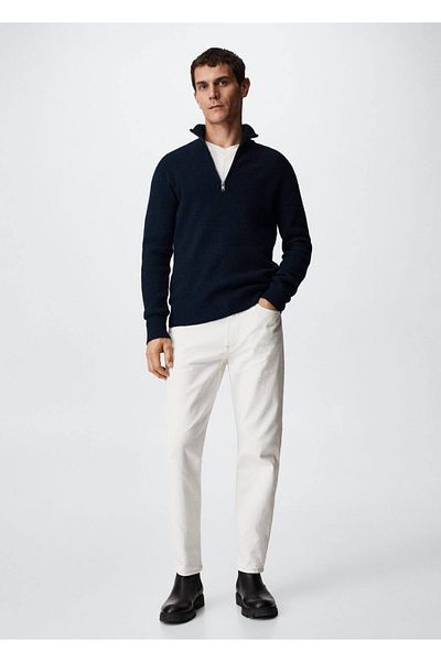 MANGO Man Zippered Perkins Collar Sweater