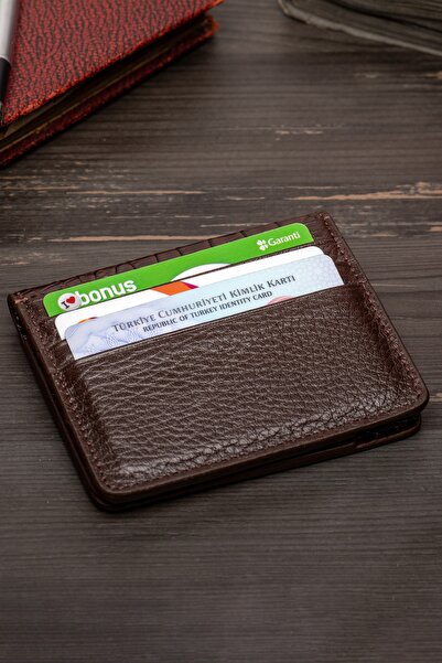 enderun محفظة جلدية بنية اللون