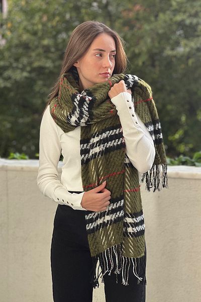 Khaki top scarf womens