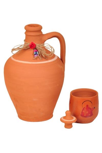 DOĞRU Samesa Hediyelik El Yapımı Terleyen Orta Boy Su Testisi 2,5 Litre