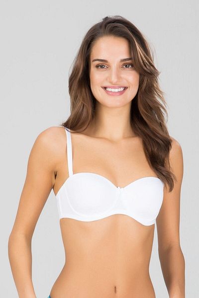 Kom Γυναικείο σουτιέν White Sheena με επένδυση από κάτω σύρμα