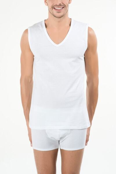 Kom Barry 2 Li αμάνικο εσώρουχο με λαιμόκοψη σε 10021 100% βαμβάκι