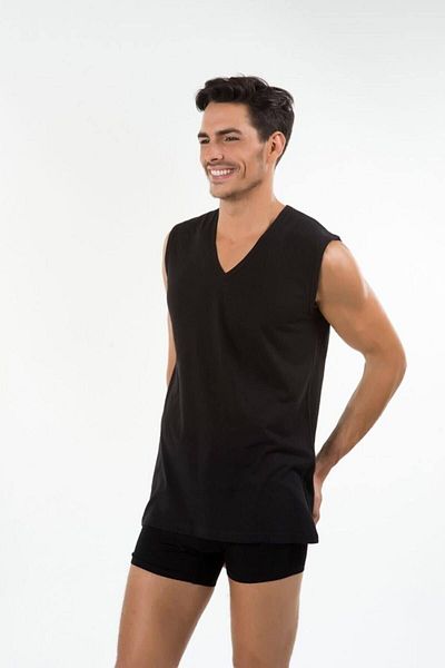 Kom Zero Sleeve V-Neck Men's Undershirt T-Shirt Nobre Undershirt