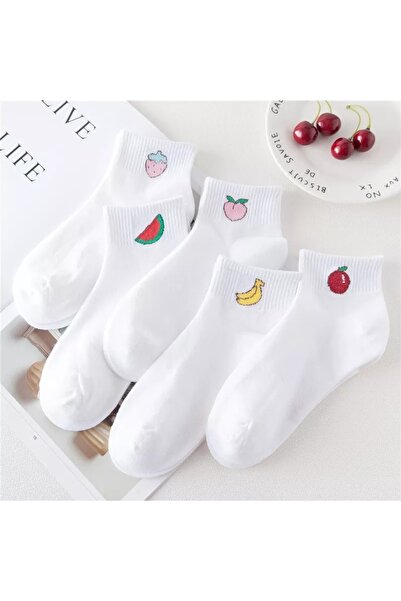 WORTHY SOCKS Συσκευασία με 5 γυναικείες μισές κάλτσες από βαμβακερό σχέδιο με...