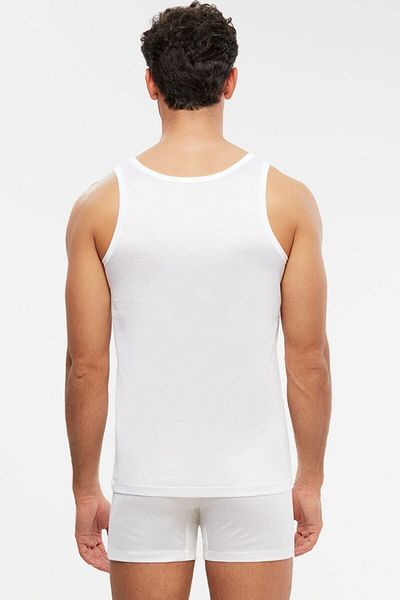 Kom New Season White Elite Strappy Cotton Mercerized Men's Tank Top