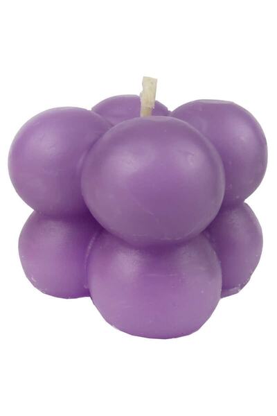 Genel Markalar Mum Bubble Makaron Mor 3,5x3,5 Cm 1 Adet