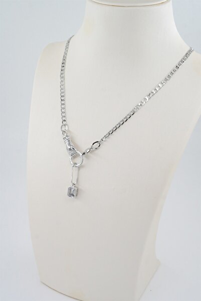 By Zeyna Aksesuar قلادة نسائية بتصميم خاص على شكل سلسلة الأميرة مرصعة بحجر ال...