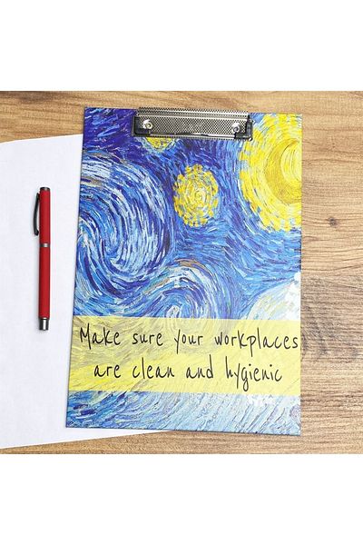 hediyeofisi Van Gogh Motto Designed Secretarial Clipboard