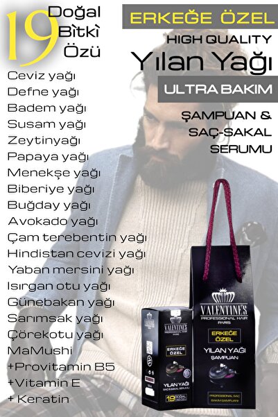 VALENTINES PROFESSIONAL Erkeğe Özel 19 Doğal Bitki Özü Içeren Premium Serisi ...