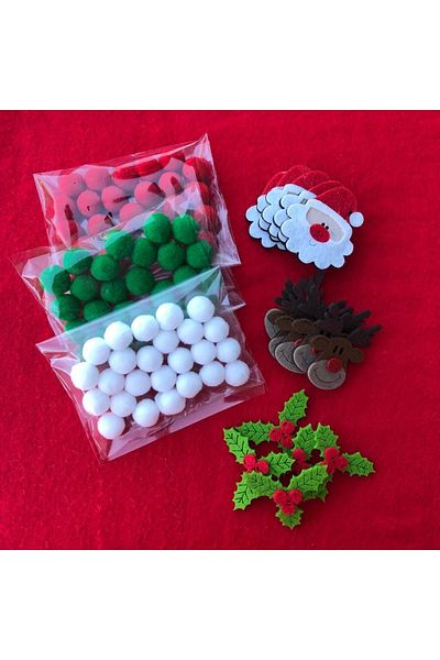 Yumuşakkeçe Christmas Set Pompom Figure