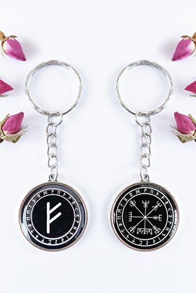 Sihirli Titreşimler Vegvisir Rune Ve Fehu Para, Zenginlik, Şans, Bolluk, Bere...