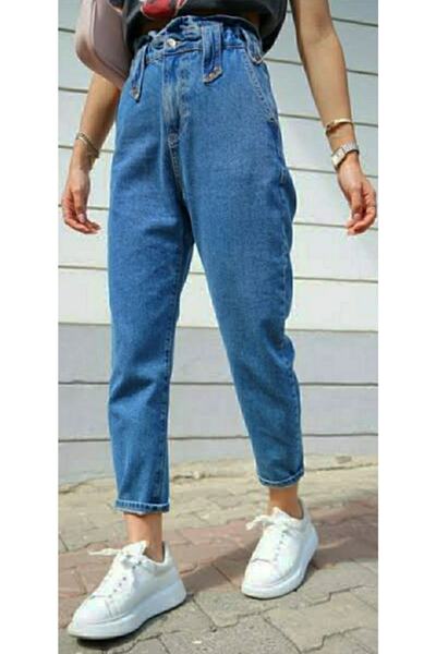 Hepsibitarz Kadın Mavi Zara Mom Jeans Denim Kot Orjinal Ithal Bayan Pantolon
