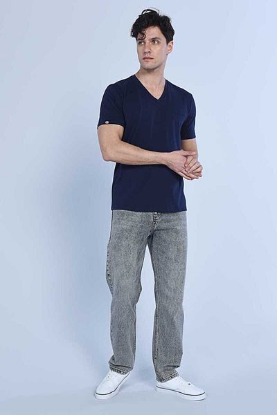 ECKO UNLTD Ανδρικό μπλουζάκι Forester Navy Blue με λαιμόκοψη V