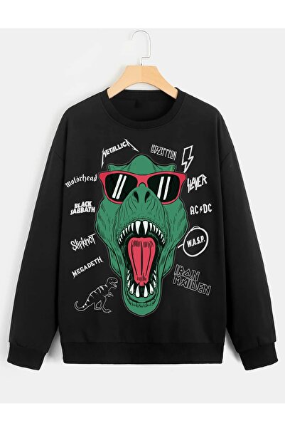 Deocept Hanorac oversize cu model de dinozauri unisex