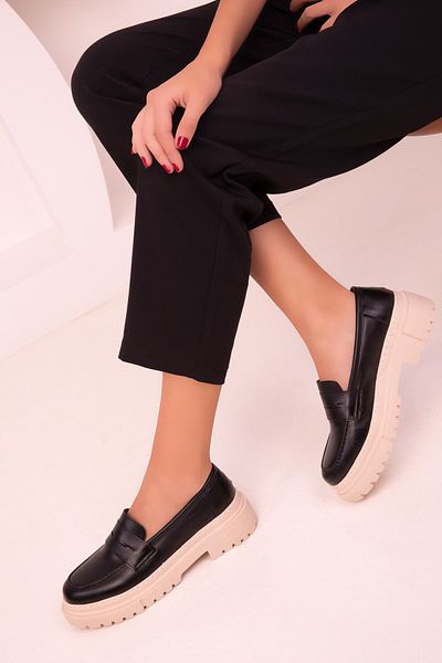 SOHO Black-Beige Women's Casual Shoes 17487