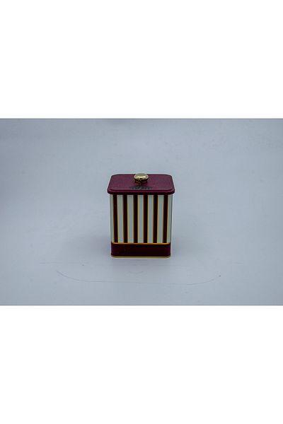 EVLE Er023-1f Circus Cream Patterned Square Metal Storage Container 12x12 Cm