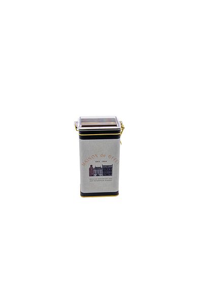 EVLE Er053-7f Azura Coffee Patterned Rectangular Metal Storage Container 8x10 Cm