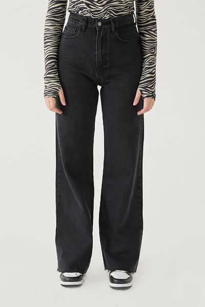 Ramrod Lugano Black Lycra High Waist Wide Leg Jeans Loose Wide Leg Jeans