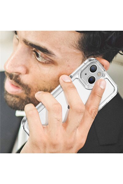 m.tk moveteck Iphone 14 Plus Uyumlu Kılıf Kamera Çıkıntılı Koruyucu Şeffaf Sararmaz Ultra Lüks