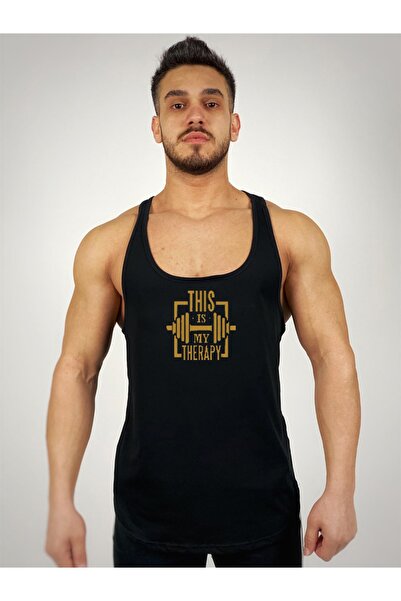 Black İstanbul This Is My Therapy Printed Athlete Undershirt