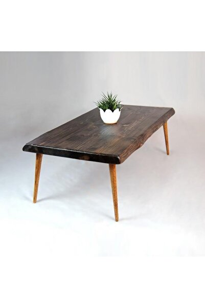 Mobenta Doğal Ağaç Masif Kütük Orta Sehpa (60cm X 90cm) Ağaç Ayak