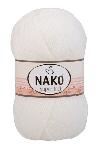 NAKO Super Pearl 5-Pece Πλεκτό Σχοινί 208 Λευκό