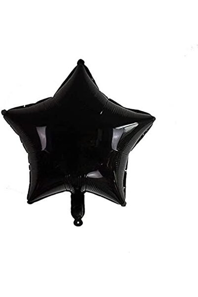 Patladı Gitti Σετ γιορτής γενεθλίων Black Concept 1 Year Old; Μαύρο μπαλόνι καραμέλας, φύλλο αστεριών αριθμών και πανό