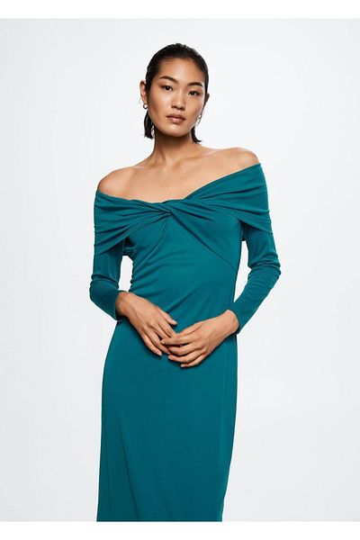 MANGO Woman Turquoise Dress