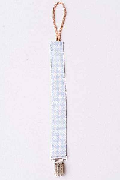 MyVera Baby Blue Pacifier Strap with Crow's Feet Pattern - Fabric Cotton Laced Pacifier Chain - Pacifier Holder