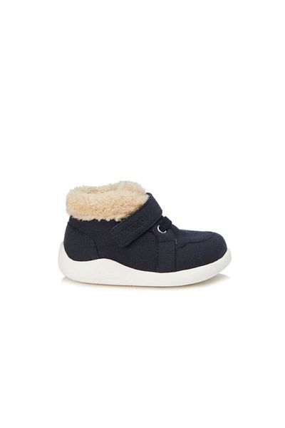 Vicco Tinky Lightweight Orthopedic Furry Unisex Baby Navy Blue First Step Boots