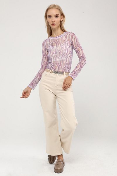 Bolder Olivia Purple Zebra Vzor Kulatý výstřih Tyl Body