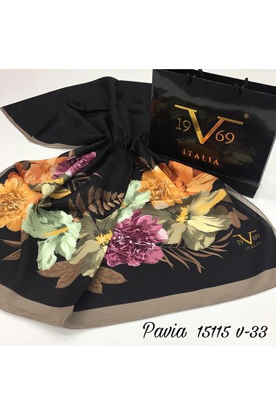 19V69 ITALIA Floral Pattern Pavia Series with Shawl Hanger and Gift Set 90x200 Cm