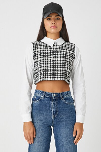 Koton Női fekete kockás ing 3WAL60020IW