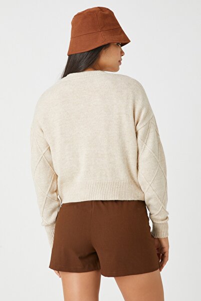 Koton Γυναικεία Ζακέτα Μπεζ 3WAL90047HT