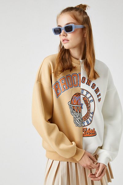 Koton Women's Beige Sweatshirt 3WAL10209IK