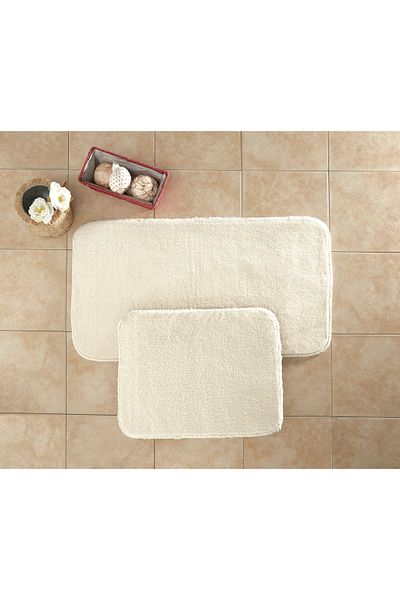ELVİRAHOME Non-Slip Base 2-Piece Mink Washable Plush Bath Mat, Bathroom Rug, Toilet Seat Set