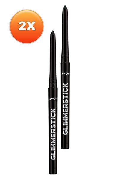 AVON Glimmersticks Asansörlü Açılıp Kapanabilen Göz Kalemi Blackest Black İkili Set