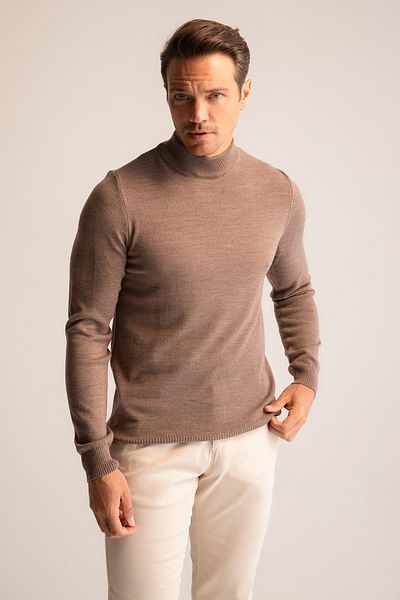 DeFacto Pullover - Beige - Slim Fit