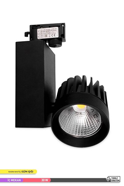ACK 30w Cob Led Monofaze Ray Armatürü Siyah Kasa 3000k Gün Işığı