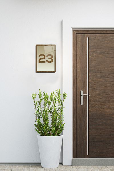 Decorita رقم الباب الزجاجي - رقم 23 |   لوح توجيه الزجاج |   14.8 سم × 21 سم