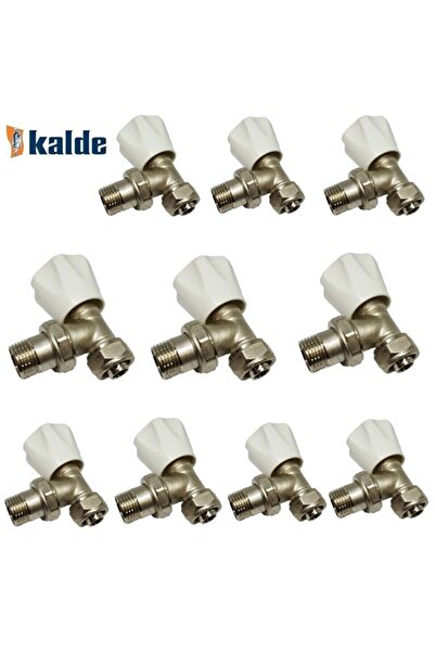 KALDE Köşe Radyatör Vanası 1/2 Hafif Tip Pex Vana 1 Koli 65 Adet