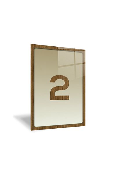 Decorita رقم الباب الزجاجي - رقم 2 | لافتة زجاجية اتجاهية | 14,8 سم × 21 سم