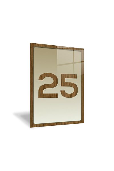 Decorita رقم الباب الزجاجي - رقم 25 |   لوح توجيه الزجاج |   14.8 سم × 21 سم