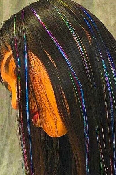TAKIŞTIR Multicolored Glitter Side Snap Hairpiece 50 cm